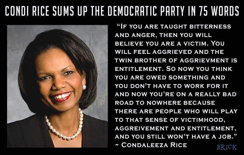 Condi Rice Sums Up the Democratic Party in 75 Words