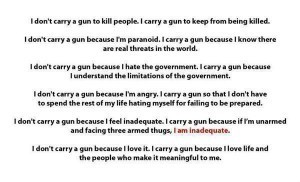 I Don't Carry a Gun to Kill People. I Carry a Gun to Keep from Being Killed.