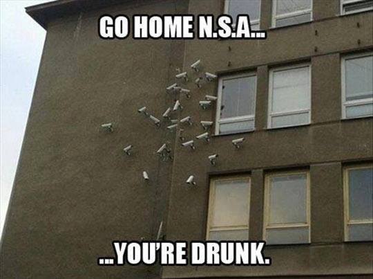 Go Home N.S.A. ..... You Are Drunk.