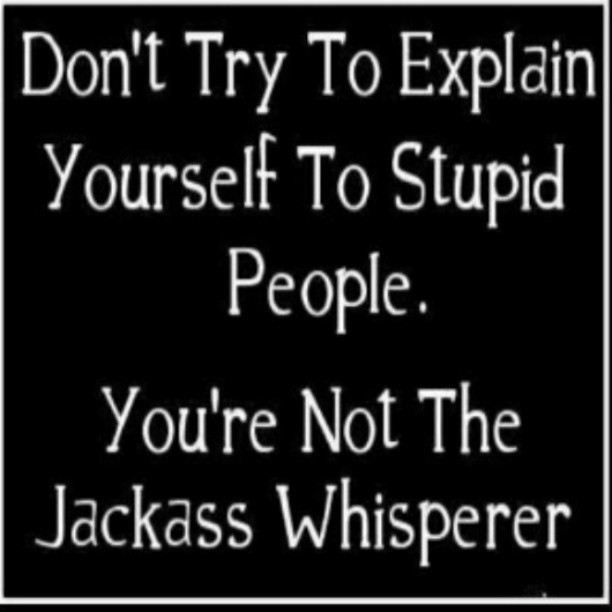  Don't Try to Explain in Yourself to Stupid People 